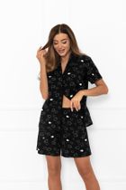 Piżama damska, czarna, Bonnie, Italian Fashion