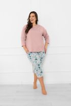 Piżama damska, różowa, Perlis, Italian Fashion