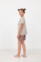 Piżama dziewczęca, brązowa, Shiba, Italian Fashion