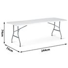 Plonos, stół cateringowy ogrodowy składany, biały, 244 cm