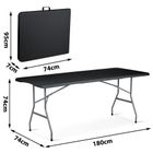 Plonos, stół cateringowy ogrodowy składany, czarny, 180 cm