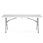 Plonos, zestaw cateringowy ogrodowy składany stół + 2 ławki, biały, 180 cm