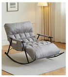 Podwójny fotel bujany z czarną metalową podstawą, szary