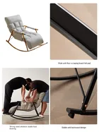 Pojedynczy fotel bujany ze złotą metalową podstawą, biały