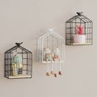 Półka dekoracyjna w kształcie domku, styl Loft, czarna, 15,5-10 cm