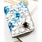 Portfel, biało-niebieski, skórzany, Peterson