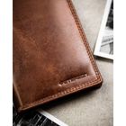 Portfel, brązowy, skórzany, Peterson