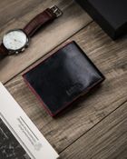 Portfel, czarny, skórzany, Peterson