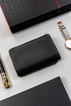 Portfel, czarny, skórzany, Peterson