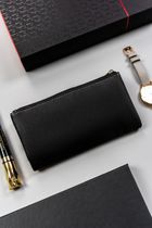 Portfel, czarny, skórzany, Peterson