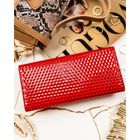 Portfel, czerwony, skóra ekologiczna, Peterson