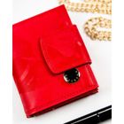 Portfel, czerwony, skóra ekologiczna, Peterson