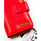 Portfel, czerwony, skóra ekologiczna, Peterson