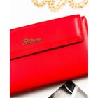 Portfel, czerwony, skóra ekologiczna, Peterson