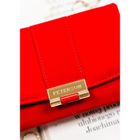 Portfel, czerwony, skóra ekologiczna, Peterson