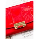 Portfel, czerwony, skóra ekologiczna, Peterson