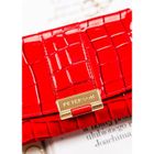 Portfel, czerwony, skóra ekologiczna, Peterson