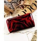 Portfel, czerwony, skóra naturalna i ekologiczna, Peterson