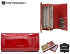 Portfel, czerwony, skórzany, Peterson