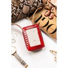 Portfel, czerwony, skórzany, Peterson