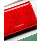 Portfel, czerwony, skórzany, Peterson
