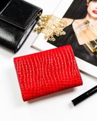 Portfel, czerwony, skórzany, RFID, Peterson