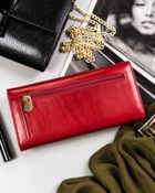 Portfel, czerwony, skórzany, RFID, Rovicky