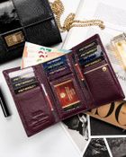 Portfel, fioletowy, skórzany, Peterson