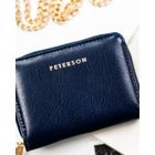 Portfel, granatowy, skóra ekologiczna, Peterson