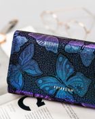 Portfel, niebieski, skórzany, Peterson