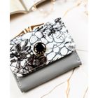 Portfel, szary, skórzany, Peterson