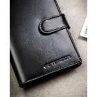 Portfel z brelokiem, czarny, skórzany, Peterson