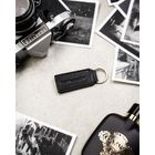 Portfel z brelokiem, czarny, skórzany, Peterson