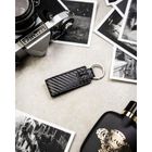 Portfel z brelokiem, czarny, skórzany, Peterson