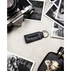 Portfel z brelokiem, czarny, skórzany, Peterson