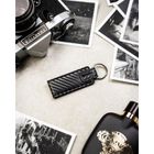 Portfel z brelokiem, czarny, skórzany, Peterson