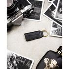 Portfel z brelokiem, czarny, skórzany, Peterson