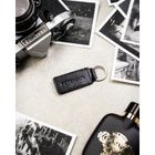 Portfel z brelokiem, czarny, skórzany, Peterson