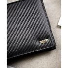 Portfel z brelokiem, czarny, skórzany, Peterson