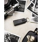 Portfel z brelokiem, czarny, skórzany, Peterson