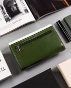 Portfel, zielony, skórzany, Peterson