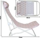 Probeach, leżak składany plażowy z zagłówkiem, niebiesko-pomarańczowy