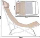 Probeach, leżak składany plażowy z zagłówkiem, pomarańczowy