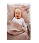 Pulp, Bamboo, kocyk muślinowy z falbankami, beżowy, 90-120 cm