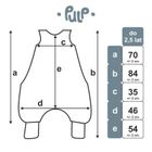 Pulp, Safari, śpiworek całoroczny ze skarpetkami, muślin, TOG 1.5, 1-2.5 l