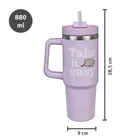 Pusheen, kubek termiczny ze słomką, 880 ml
