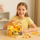 QBI, miniaturowy domek LED, kuchnia, puzzle 3D, 126 elementów