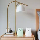 Rabbit & Friends, Miś mały, zestaw lampek silikonowych, biały i arktyczna zieleń