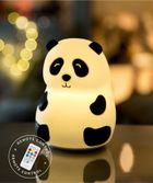 Rabbit & Friends, Panda, lampka silikonowa z pilotem, biała