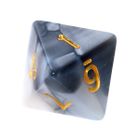 Rebel, komplet kości RPG, dwukolorowe, stalowo-białe, złote cyfry